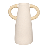 Vaso Cilndrico Mikonos em Cerâmica Branco 22cm - Ela Decora